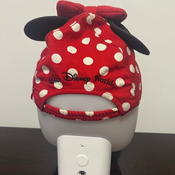 Walt Disney World Parks Minnie Mouse Ears Red Polka Dot Youth Baseball Cap Hat - Picture 3 of 4